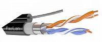 U/UTP Cat5e 2х2х0,52 PVC/PE tr ParLan™ , кабель парной скрутки уличный на тросу (Паритет)