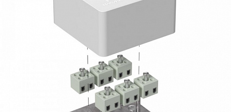 Коробка огнестойкая 40-0460-FR2.5-12 Е15-Е120 85х85х45 мм для кабель-канала RAL9003 (44 шт/кор) Промрукав