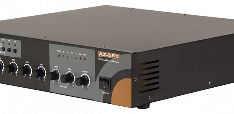 AZ-560 усилитель 560 Вт, 3 микр./2 лин. входа, 6 зон