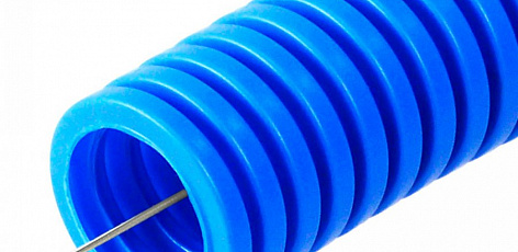 Гофротруба ПП тяжелая 750Н безгалогенная (HF) синяя с/з d16 мм (100м/5500м уп/пал) Промрукав, PR02.0055