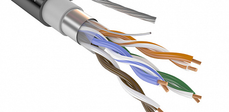 F/UTP Cat5e 4х2х0,52 PVC/PE tr ParLan™ , кабель парной скрутки уличный на тросу (Паритет)