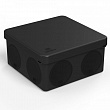 Коробка 100х100х50 распределительная 60-0300-9005 для прямого монтажа двухкомпонентная безгалогенная (HF) черная (66шт/кор) Промрукав, 60-0300-9005